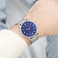 Zilverkleurige OOZOO horloge met roestvrijstalen armband roestvrijstalen armband - C11503