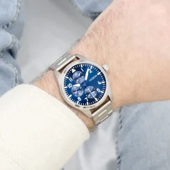Zilverkleurige OOZOO horloge met roestvrijstalen armband roestvrijstalen armband - C11505