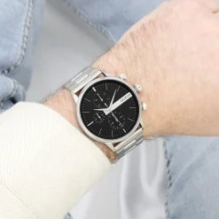 Zilverkleurige OOZOO horloge met roestvrijstalen armband roestvrijstalen armband - C11511