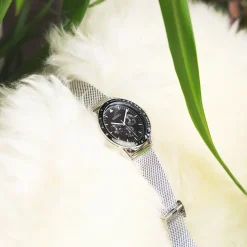 Zilverkleurige OOZOO horloge met metalen mesh armband - C11113