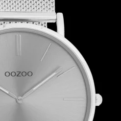 Zilverkleurige OOZOO horloge met metalen mesh armband - C9936