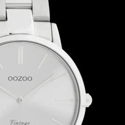 Zilverkleurige OOZOO horloge met roestvrijstalen armband - C20039