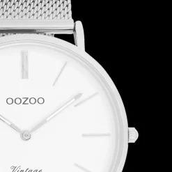 Zilverkleurige OOZOO horloge met metalen mesh armband - C9901