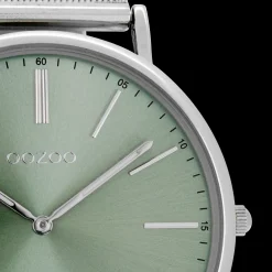 Zilverkleurige OOZOO horloge met metalen mesh armband - C8175