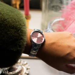 Zilverkleurige OOZOO horloge met roestvrijstalen armband - C20040