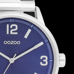 Zilverkleurige OOZOO horloge met roestvrijstalen armband roestvrijstalen armband - C11503