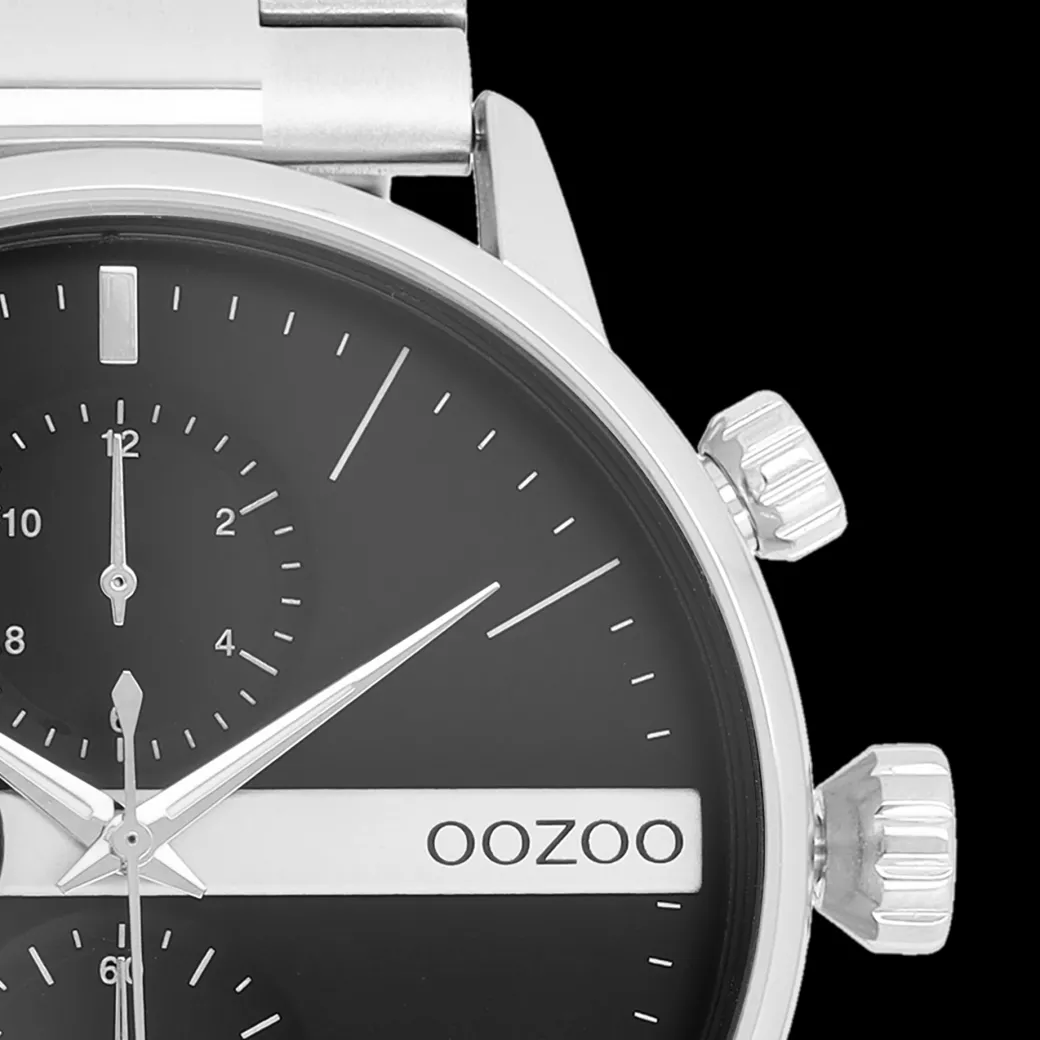 Zilverkleurige OOZOO horloge met roestvrijstalen armband roestvrijstalen armband - C11511
