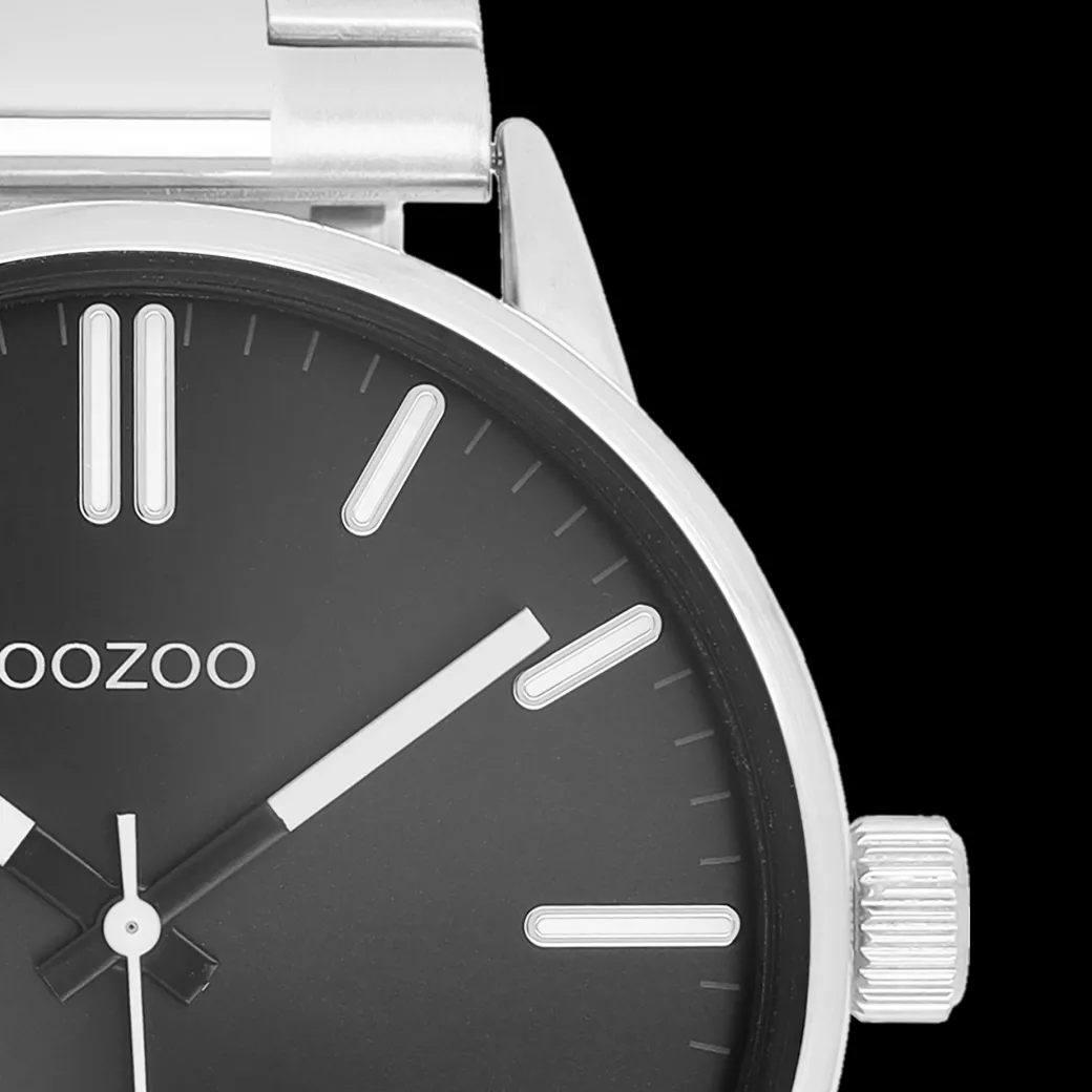 Zilverkleurige OOZOO horloge met roestvrijstalen armband roestvrijstalen armband - C11514