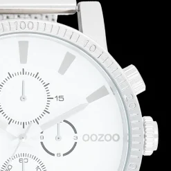 Zilverkleurige OOZOO horloge met metalen mesh armband - C11213