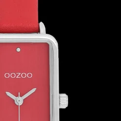 Zilverkleurige OOZOO horloge met leren band leren band - C11532