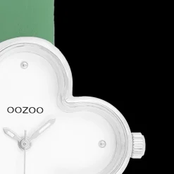 Zilverkleurige OOZOO horloge met leren band leren band - C11523