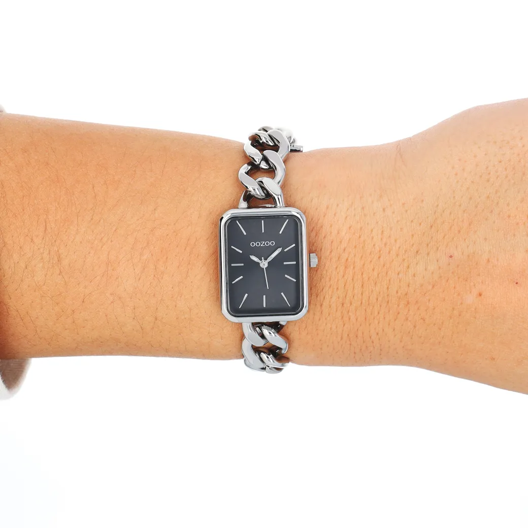 Zilverkleurige OOZOO horloge met schakelarmband - C11131