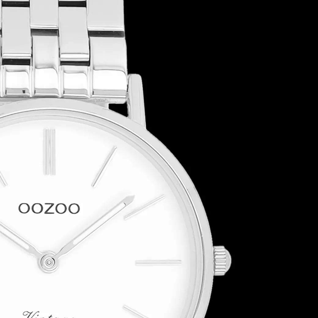 Zilverkleurige OOZOO horloge met roestvrijstalen armband roestvrijstalen armband - C20405