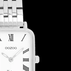 Zilverkleurige OOZOO horloge met roestvrijstalen armband roestvrijstalen armband - C20410