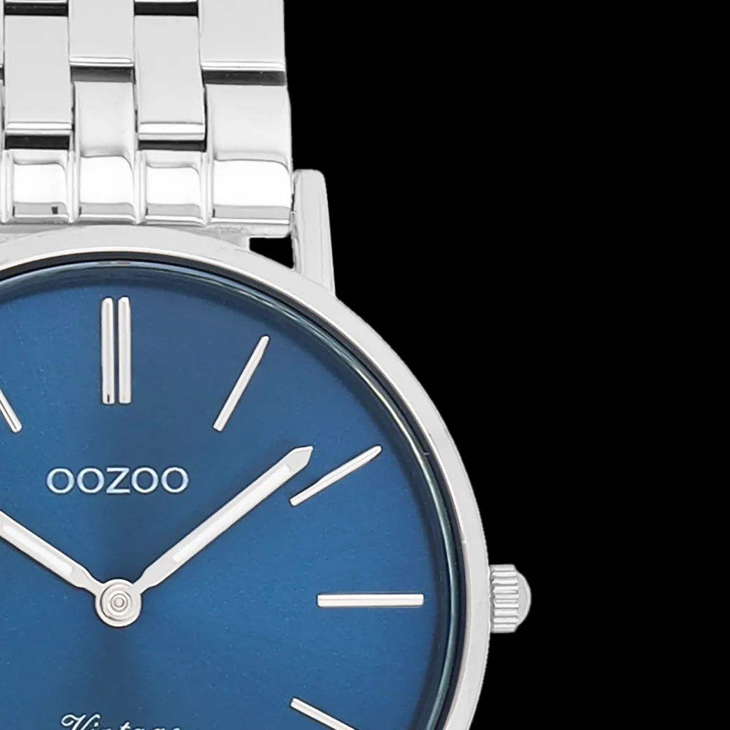 Zilverkleurige OOZOO horloge met roestvrijstalen armband roestvrijstalen armband - C20406