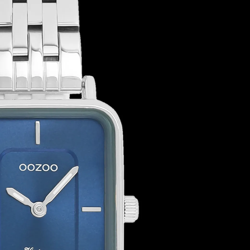 Zilverkleurige OOZOO horloge met roestvrijstalen armband roestvrijstalen armband - C20417
