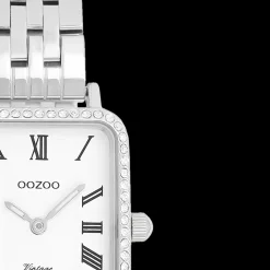 Zilverkleurige OOZOO horloge met roestvrijstalen armband roestvrijstalen armband - C20413