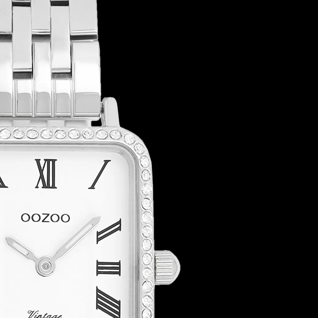 Zilverkleurige OOZOO horloge met roestvrijstalen armband roestvrijstalen armband - C20413