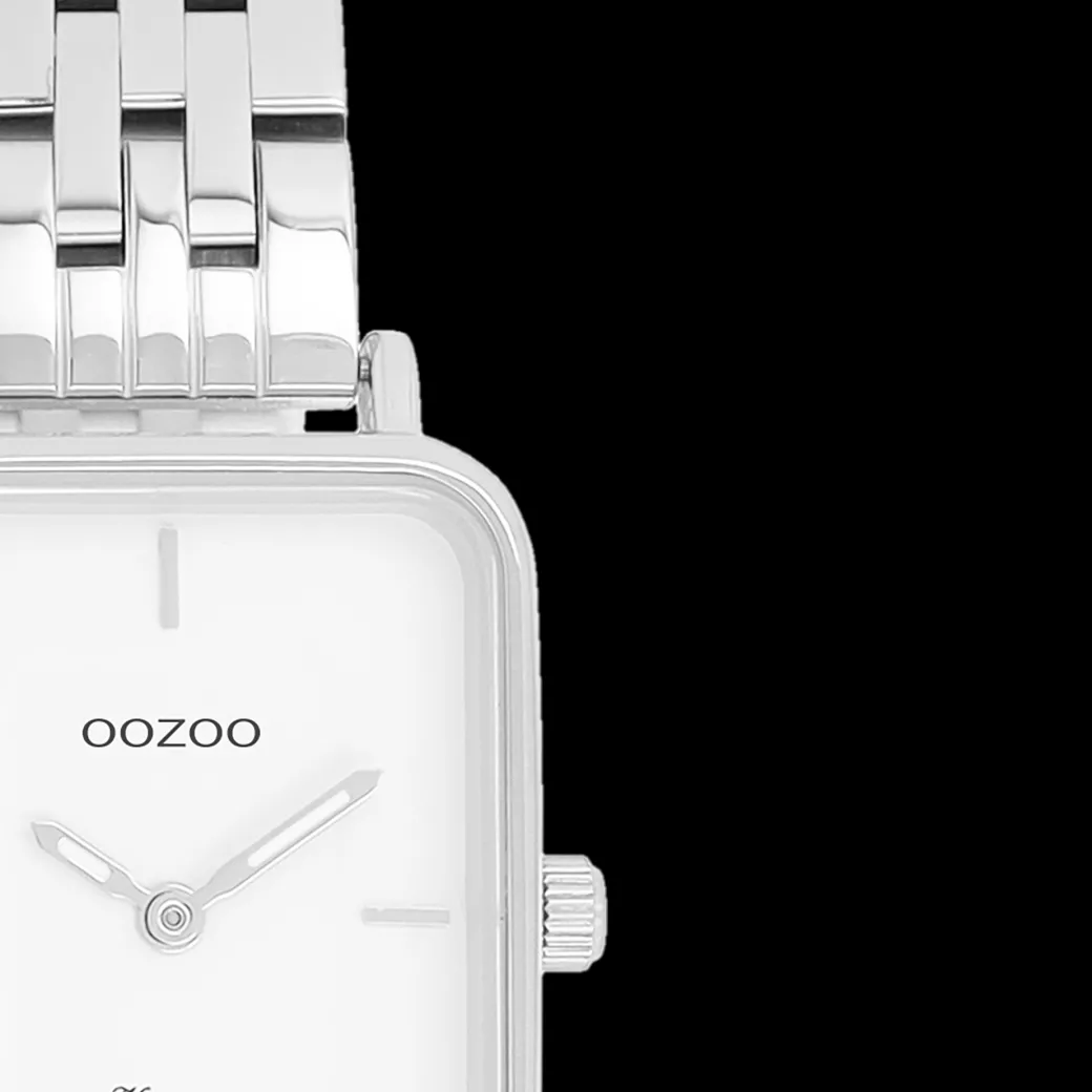 Zilverkleurige OOZOO horloge met roestvrijstalen armband roestvrijstalen armband - C20416