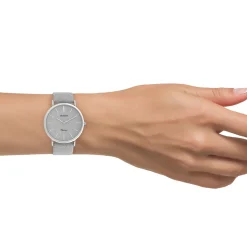 Zilverkleurige OOZOO horloge met leren band - C20160