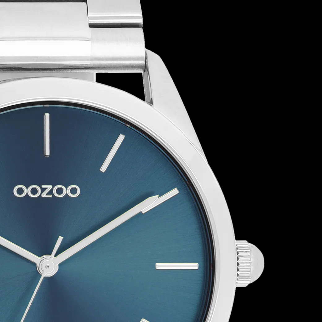 Zilverkleurige OOZOO horloge met roestvrijstalen armband - C11428