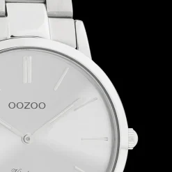 Zilverkleurige OOZOO horloge met roestvrijstalen armband - C20027