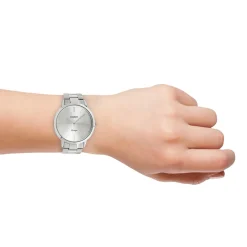 Zilverkleurige OOZOO horloge met roestvrijstalen armband - C20100