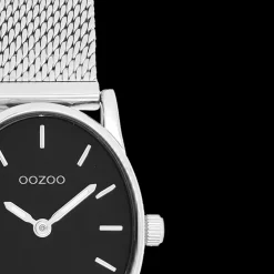 Zilverkleurige OOZOO horloge met metalen mesh armband - C20257