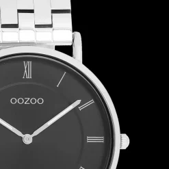 Zilverkleurige OOZOO horloge met roestvrijstalen armband - C20366