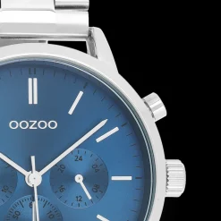 Zilverkleurige OOZOO horloge met roestvrijstalen armband - C11406