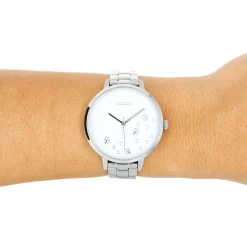 Zilverkleurige OOZOO horloge met roestvrijstalen armband - C11120