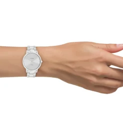Zilverkleurige OOZOO horloge met roestvrijstalen armband - C20027