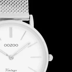 Zilverkleurige OOZOO horloge met metalen mesh armband - C9903