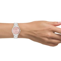 Zilverkleurige OOZOO horloge met roestvrijstalen armband - C20040