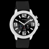 Zilverkleurige OOZOO smartwatch met zwarte rubber band - Q00300