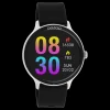 Zilverkleurige OOZOO smartwatch met zwarte rubber band - Q00130