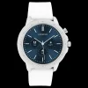 Zilverkleurige OOZOO smartwatch met witte rubber band - Q00310