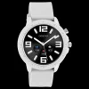 Zilverkleurige OOZOO smartwatch met steengrijze rubber band - Q00311