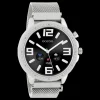 Zilverkleurige OOZOO smartwatch met zilverkleurige metalen mesh armband - Q00305