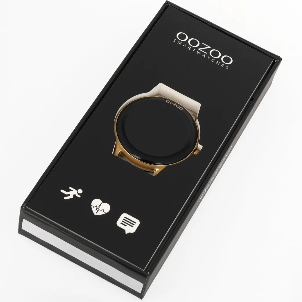 Zilverkleurige OOZOO smartwatch met zilverkleurige metalen mesh armband - Q00135