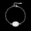 Zilverkleurig/zwarte armband met een haas