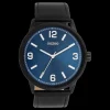 Zwarte OOZOO horloge met leren band leren band - C11502