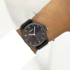 Zwarte OOZOO horloge met leren band - C11079