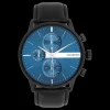Zwarte OOZOO horloge met leren band leren band - C11510