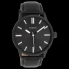 Zwarte OOZOO horloge met leren band - C11404