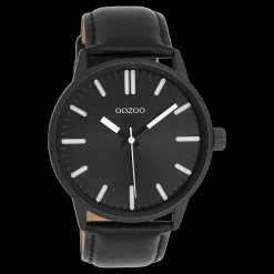 Zwarte OOZOO horloge met leren band - C11404