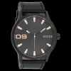 Zwarte OOZOO horloge met leren band - C8534