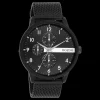 Zwarte OOZOO horloge met metalen mesh armband - C11304