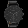 Zwarte OOZOO horloge met leren band - C11203