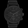 Zwarte OOZOO horloge met metalen mesh armband - C11204
